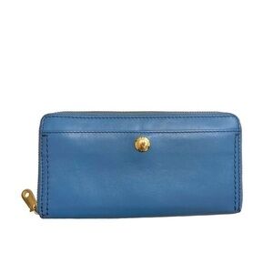 Cole Haan blue leather zipper clutch wallet